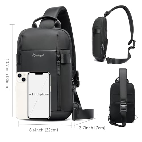 Sling Bag for Men Waterproof Crossbody Backpack Fit 9.7inch EDC Lightweight Daypack Minimalist Chest Shoulder bag for,Daily Use, Work, Travel,Sport2