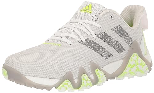adidas Men's CodeChaos 22 Spikeless Golf Shoes, Footwear White/Grey Three/Lucid Lemon, 7.5