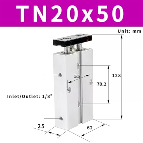 Cylindre pneumatique TN20 de précision à double action de 20mm - 3