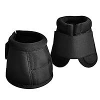 Gallopoff Hufglocken Pferd 2er Set – Stoßdämpfend & Scheuerfrei, Ballenschutz für Pferde aus Neopren, Weiche Schutzglocken mit Klettverschluss für Training & Weide Schwarz M