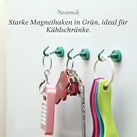 Neosmuk Magnethaken, 10 kg + robuste Erdmagnete mit Haken, extra starker Kreuzfahrt-Haken zum Aufhängen, magnetischer Aufhänger für Kabinen, Grill (Grün, 10 Stück) – Ansicht 4