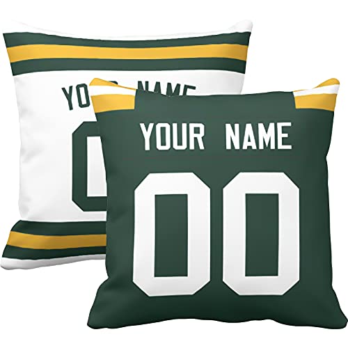 Image of ANTKING Throw Pillow 2 Pack with Custom Name and Number Personalized Gift for Men Women Boys