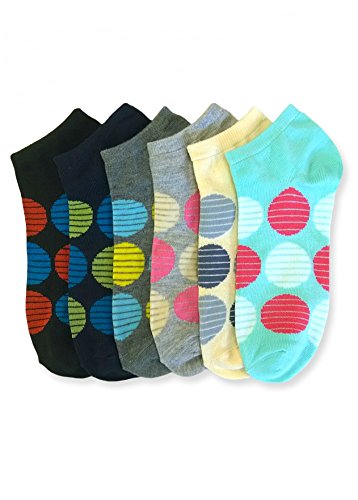 Image of ToBeInStyle Pack of 6 Printed & Solid Low Cut Ankle Socks - Kid's & Adults