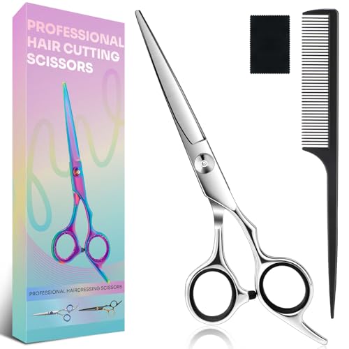 hair cutting scissors 6534 stainless steel barber shears for menwomen professional haircut kit for salon amp home use sharp trimming shears for hairdresser precision cutting tools for stylists