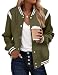 Damen Jacke Elegant Langarm Bomberjacke Casual Leichte Übergangsjacke