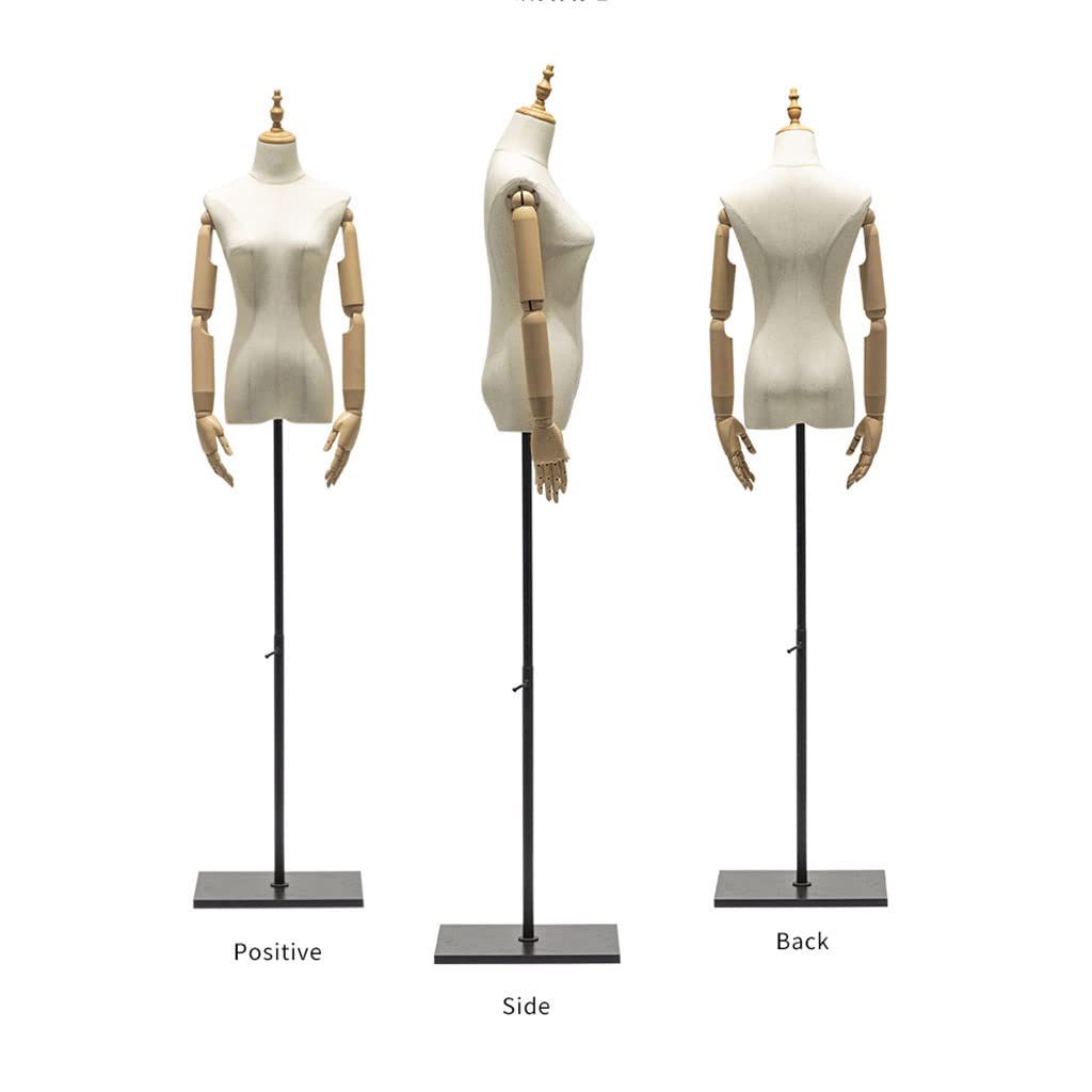 Verstellbarer weiblicher Mannequin-Torso mit Armen und abnehmbarem Kopf – Größe S, perfekt zum Nähen, für die Präsentation von Kleidern und Schmuck, ideale Schneiderpuppe für Modebegeisterte