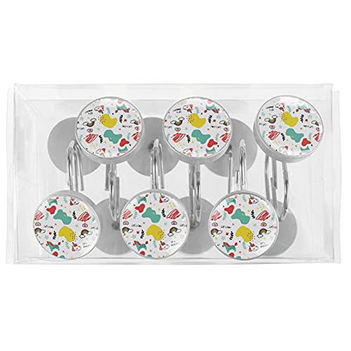 Crochets de rideau de douche double glissement acier durable - 6