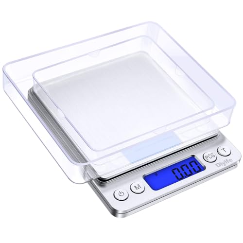 Diyife Bilancia Cucina Digitale 500g/0,01g con Vassoi