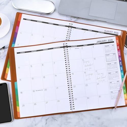 2025-2026 Monthly Planner - Jul. 2025 - Dec. 2026, 2025-2026 Calendar/Planner 18 Months, Faux Leather, 8.86\" x 11.4\", 15 Notes Pages, Strong Twin-Wire Binding, Pocket, Monthly Tabs, Perfect Organizer - Thumbnail 7
