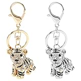 schlüsselanhänger tiger Aus Zinklegierungsmaterial mit glänzenden Strasssteinen auf der Oberfläche, feine Verarbeitung, langlebig und nicht leicht zu verblassen.