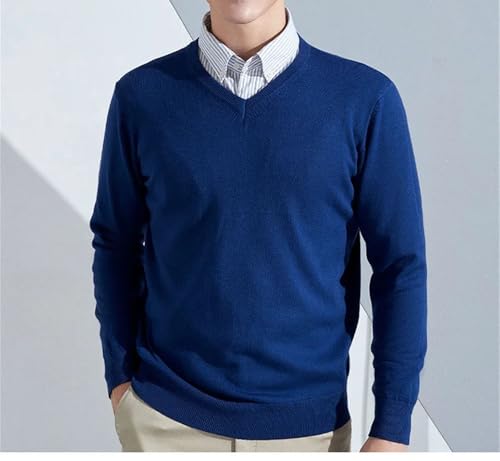 Men's V-Neck Sweater Winter Warm Large Size Casual Sweater Classic Knitted Pullover Top3