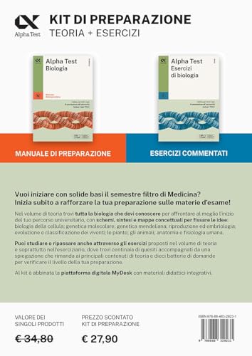 Alpha Test Medicina Riforma Precorso Di Biologia. Edizione 2025. Per Esami Di Ammissione Universitaria E Primo Semestre Di Medicina. Con Piattaforma Di E-Learning Mydesk. Con Contenuto Digitale Pe... - 2