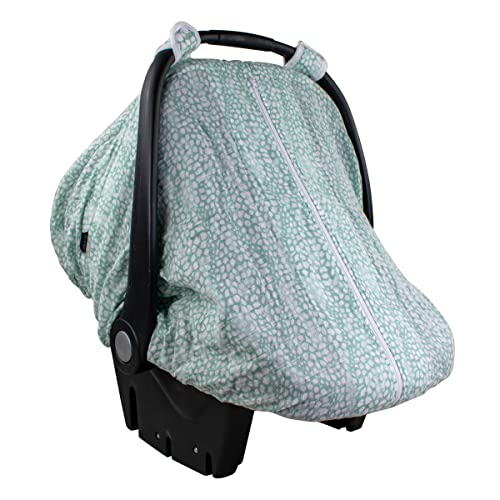 Image of Bebe au Lait Premium 100% Cotton Muslin Car Seat Cover - Upscale Green