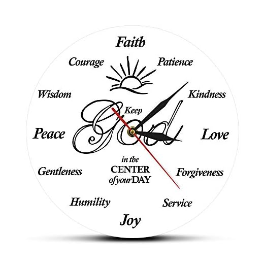The Geeky Days Put God First Inspirational Quote Christian Silent Non Ticking Wall Clock Religious Family Clock Jesus Biblica The God Quartz Battery Operated Round Wall Watch