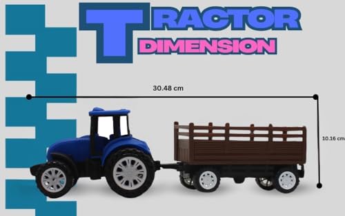 Image of Neokiddo Toys Friction Powered Trolley Farm Tractor Toy for Kids & Toddlers /Boys & Girls (Light Blue)