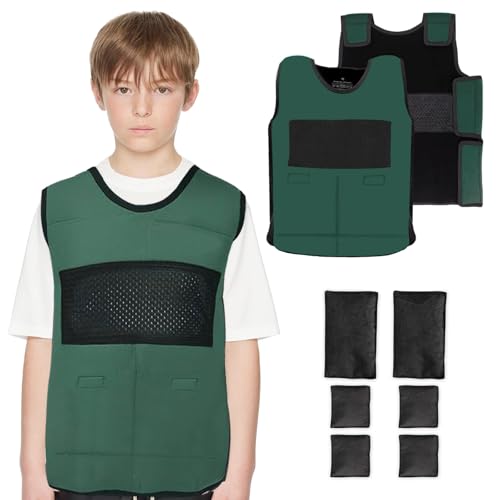 Image of Vest for Kids Including 6 Removable Weights (Green, Large)