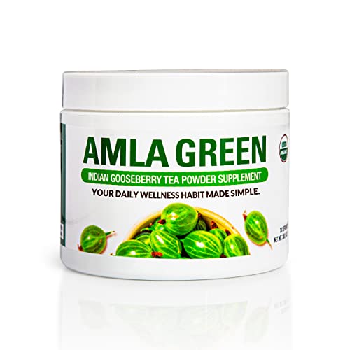 Amla Green Tea Superfood Powder Supplement, Daily Greens Antioxidant Blend With Organic Oolong Tea, 20X Concentrated Amla, Indian Gooseberries, Smooth Flavor, Drink As Tea Or In Smoothies And Recipes, 30 Servings, Classic #TOP27