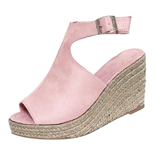 Flip Flops For Women Memory Foam Summer Sandals For Women Dressy Strappy Heels For Women Sexy Stripper Heels Clear Strappy Platform Block Heel Ankle Wrapped Peep Toe Sandals #TOP4