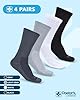 Doctor's Select Diabetic Socks for Men - 4 Pairs Crew Neuropathy Socks for Men | Black, White, Light Gray, Gray | Diabetic Socks for Men 9-12 | Moisture Management #4