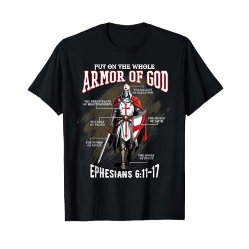 Regalo completo de Armor of God para hombres, mujeres y niños, versículos bíblicos cristianos Camiseta