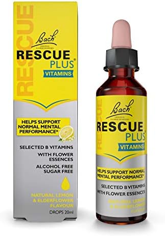 Nelsons Rescue Remedy Plus Dropper, Flower Essences, B Vitamins, Emotional Wellness and Balance, Alcohol Free, Easy To Use Format 1 Dropper Bottle x 20 ml