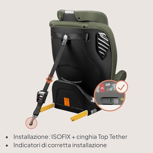 Lionelo Bastiaan I-Size Seggiolino Auto Evolutivo 4-In-1 Per Bambini 0-12 Anni (40-150 Cm) Isofix E L'ultima Norma R129 Opzione Rivolto All'indietro, 21 Regolazioni, Girevole 360° Protezione Laterale - 6