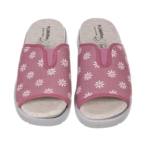 PLUMAFLEX 14506 Zapatilla DE CASA Abierta CUÑA Mujer Rosa 39