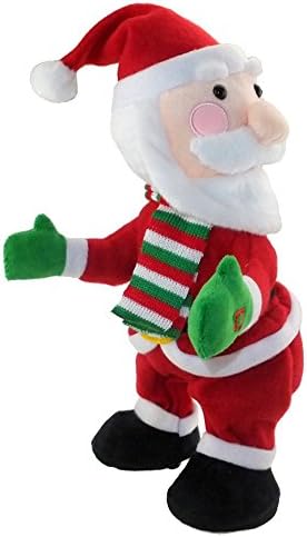 Tonsen Santa Claus Figure Twisted Hip Twerking Singing Electric Toy Ornaments wearing a scarf Kids Gift,Children 's Christmas presents