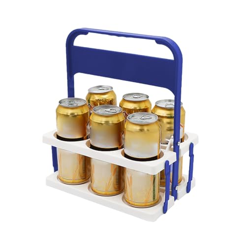 jlceh Raccoglitore di bottiglie di birra riutilizzabile, contenitore pieghevole per birra, Organizer per bevande pieghevole, Forniture per bar Scaffale per birra con 6 fori per viaggio, campeggio,