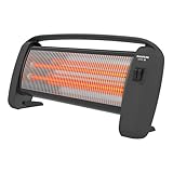 Taurus - Estufa de cuarzo PR-2 Slim | 1200W | 2 potencias | Placa reflectora efecto espejo | Protector térmico | Superficies hasta 12m² | Dispositivo antivuelco | Asa de transporte | Silencioso