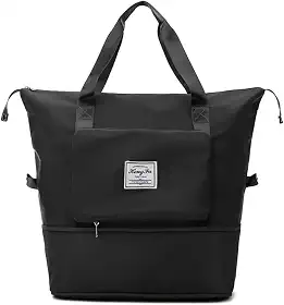 Bolsa De Viagem Grande Hong Fu Impermeável expansível Multifuncional Multiuso(Academia, fitness, yoga e uso diário) Bagagem de mão Oxford Divisores internos Porta Celular Bolso Frontal