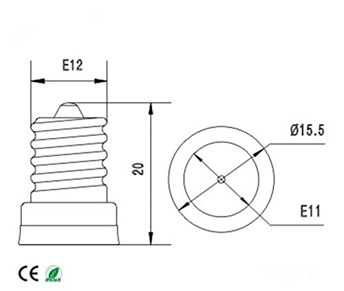 E12 To E11, Candelabra E12 Socket To Mini Candelabra E11 Base Adapter Converter (Pack Of 5) #TOP3
