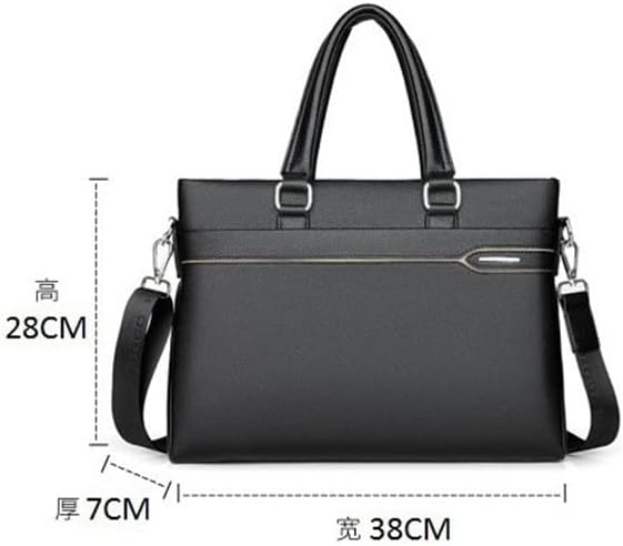 Men's Handbag Soft Leather Large Capacity Leisure Business Ones Shoulder Cross-slung Briefcase