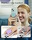 Sinjimoru for MagSafe Phone Grip, Soft Silicone Magnetic Finger Grip for iPhone 16/15/14/13/12, Comfortable One-Touch Holding, M-Tap Tok Black