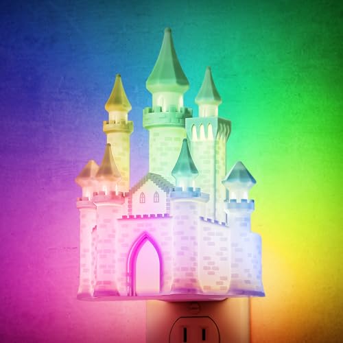 Image of DORESshop Night Lights Plug into Wall,3D Printed Castle RGB Night Light