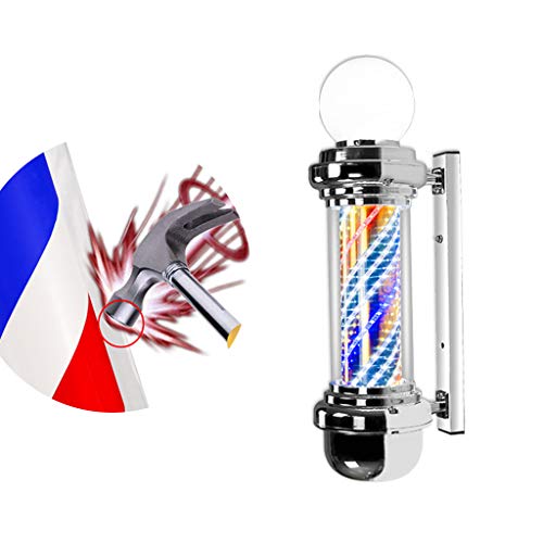 Poste de Barbero Giratorio Impermeable Para Peluquería, Hair Salon Super Bright LED Turn Turn Business Store Signos, Diseño Anti Tormenta, Caja de Plástico Duro de PC Electrochapada,B