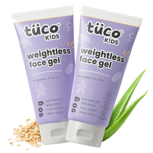 Image of Tuco Kids Face Gel Cream & Moisturizer | Infused with Aloe Vera, Oat & Rice Water | Superlight, Safe, Hydrating, Gentle & Oil-Free | for All Skin Type | Paraben & SLS Free | 50gm