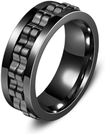 Fidget Ring, Spinner Ring for Stress and Anxiety Reduction, Fashion Accessories, Anxiety Relief, Stress Free Wedding Ring, Engagement Ring for Men, Boys, Women