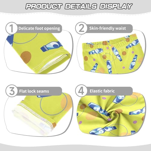 Cute Carbonated Drink Girls Leggings,Workout Leggings for Girls Toddler Athletic Leggings Size for 3-10T3