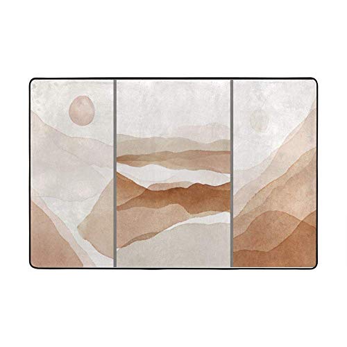 Grand tapis de sol antidérapant design montagne textile de salon