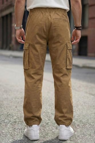 Image of Veirdo Men's Baggy Cargo Oversized Pants with Utility Pockets, Relaxed Loose Fit Street Style Trousers, All-Day Comfort, Perfect Casual Wear, Travel, (Size S to 2XL)