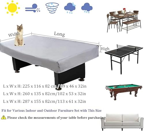 Cubierta rígida para mesa de billar impermeable de 7, 8 y 9 pies para exterior e interior 7