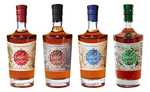 Calicos Crew Rum - Alle 4 Sorten der Marke zum Sonderpreis | 4 x 700ml | bis zu 21 Jahre alt Noten von Schokolade Aprikose Erdbeere Karamell und Vanille Cover