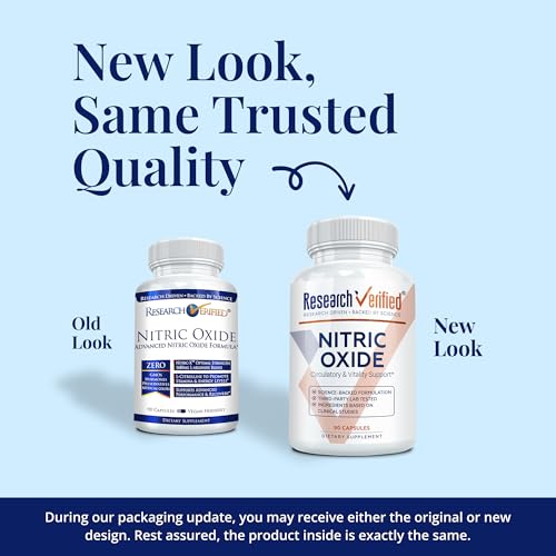 Image of Research Verified Nitric Oxide - with L-Arginine and L-Citrulline - 90 Count - 1 Bottle