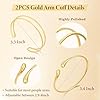 PEALICIOUS 2PCS Gold Arm Cuff for Women, Arm Cuff Gold Minimalist Upper Arms Bracelets Girls Stackable Armband Cuffs Bracelet, Adjustable Arm Bangle Open as Boho Prom Accessories Beach Summer Jewelry #5
