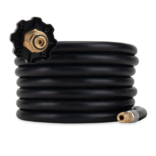 Camco Olympian 12-Foot RV Propane Supply Hose - Built-In Excess Flow Protection - Connects Motorhome to 20/30 lb Propane Tank - Soft-Nose POL x 1/4-Inch Inverted Flare (59035)