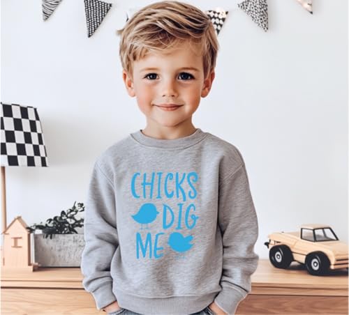Bump and Beyond Designs Chicks Dig Me Toddler Boy Easter Sweatshirt3
