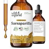 Wild & Organic Sarsaparilla Root Tincture - Overall Support - Sarsaparilla Extract Supplement - Vegan, Sugar & Alcohol-Free Liquid Drops - 4 fl oz