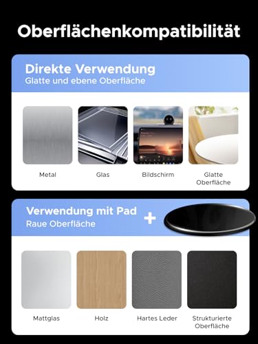 UGREEN Handyhalterung Auto für Magsafe Autohalterung, Handy Halterung Auto mit Vakuum Saugnapf & N52 Magnete 360°Drehbar ohne Kleber mit Einem Grundpolster Kompatibel mit iPhone 17 16 15 14 Pro Max