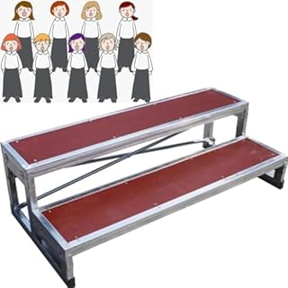 Gradas corales Antideslizantes para Canto, presentaciones y Fotos grupales. Ideales para escuelas, coros y Eventos. Plataforma de presentación Robusta, Segura y portátil (2 Niveles).
